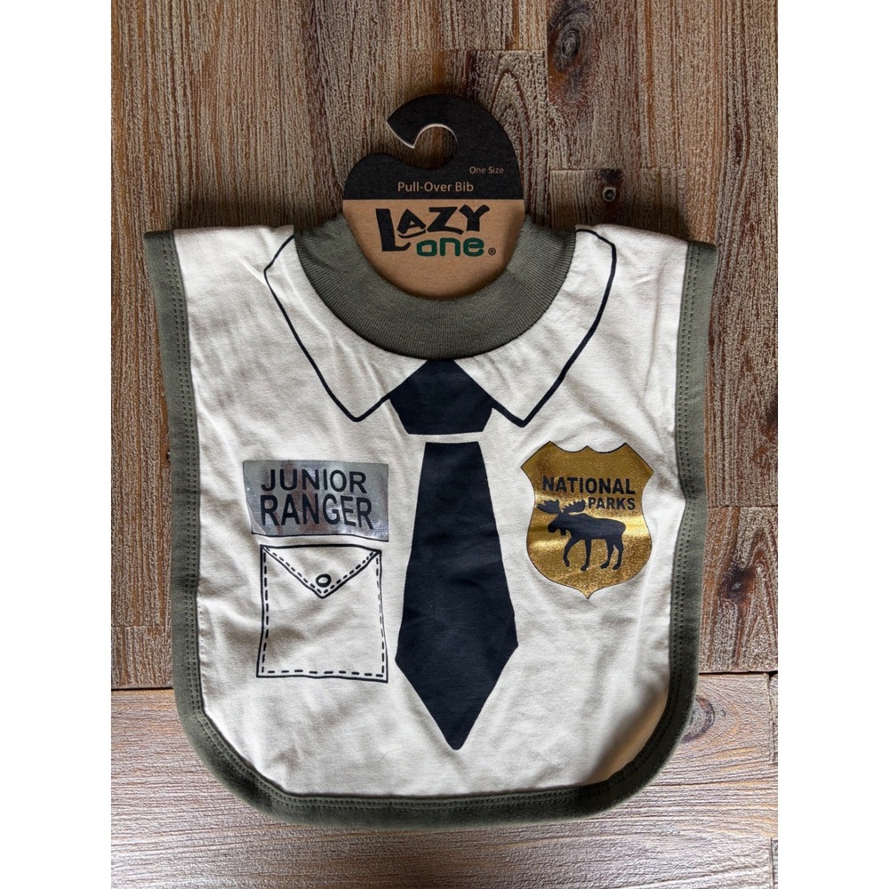 Lazy One Junior Ranger Pull-Over Bib National Parks Moose One Size NWT